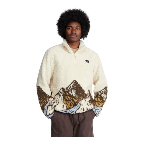 Vans Mt Sherpa Q Zip Fleece Jacket Sweatshirt Mountain Mens Large Ski High Pile - Picture 2 of 15